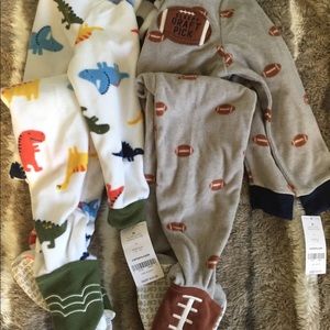 Set of 2 footie fleece pajamas